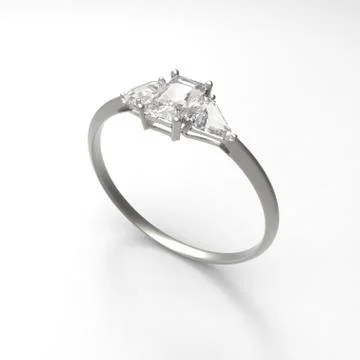 Wedding ring with diamond. 3D rendering Stock Illustration