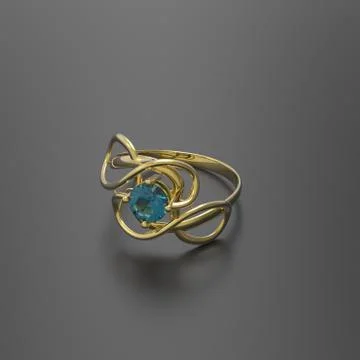 Wedding ring with diamond. 3D rendering Stock Illustration