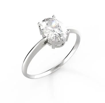 Wedding ring with diamond. 3D rendering Stock Illustration