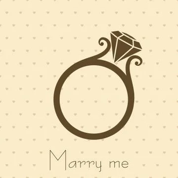 Wedding Ring with Diamond Stock Illustration