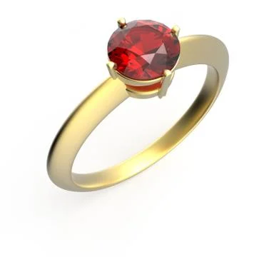 Wedding ring with a diamond. Isolated on white background Stock Illustration