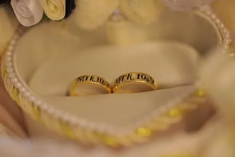 Wedding Ring Engraved Mark Stock Photos