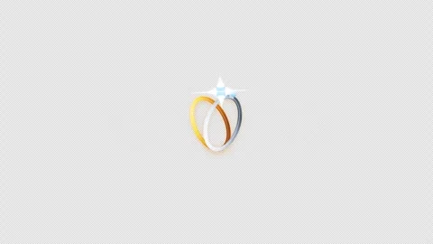 Wedding Ring Exchange Sparkle Close-Up Loop with warm golden light and 4K Alpha Stock Footage 346357407