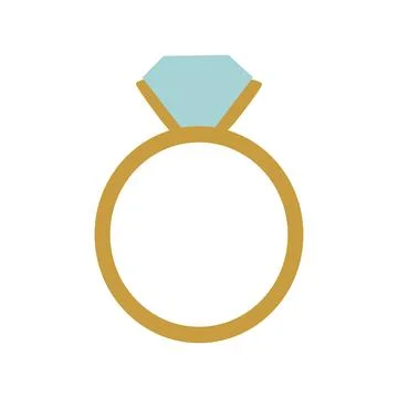 Wedding ring with Gem vector icon. Diamond engagement ring vector illustratio Illustrazione stock