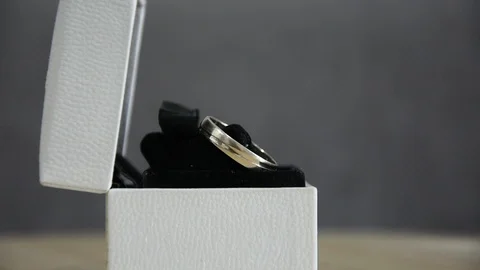 Wedding ring in a gift box Stock Footage 107332645