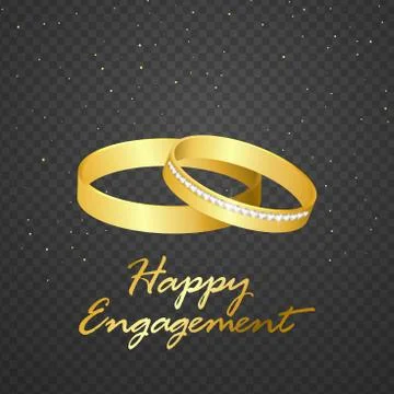Wedding ring gold on transparent background isolated Stock Illustration