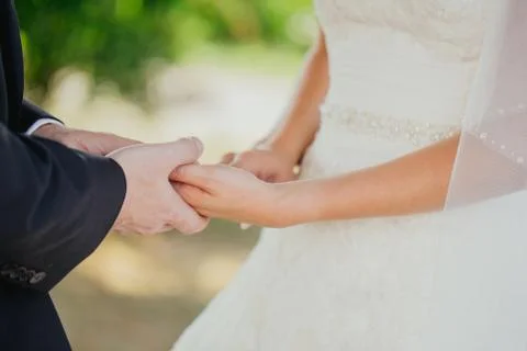 Wedding ring hands love Foto stock