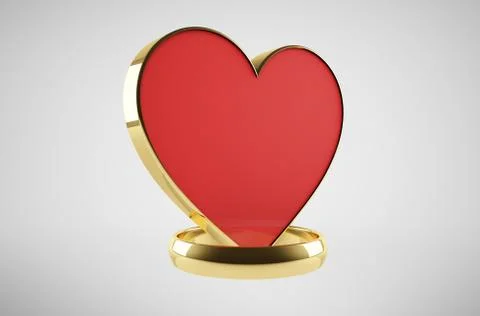 Wedding ring with a heart symbol Иллюстрация