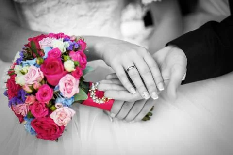 The Wedding Ring on Her finder background image Stock Illustration