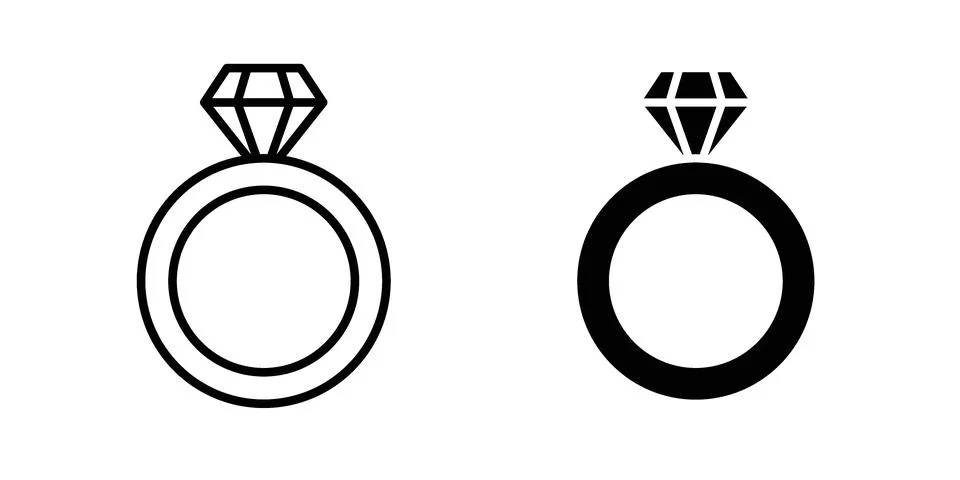 Wedding ring icon for design projects and web UI Stock Illustration