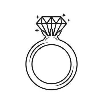Wedding ring icon in flat style. Brilliant gold jewellery vector illustrati.. Stock Illustration