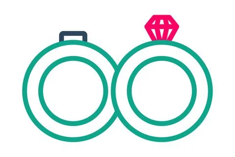 Wedding ring icon. line icon style. wedding element illustration Stock Illustration