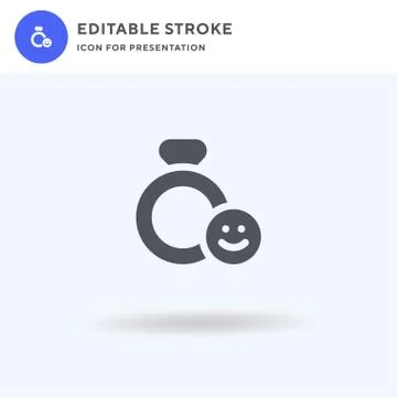 Wedding Ring icon vector, filled flat sign, solid pictogram isolated on white Illustrazione stock