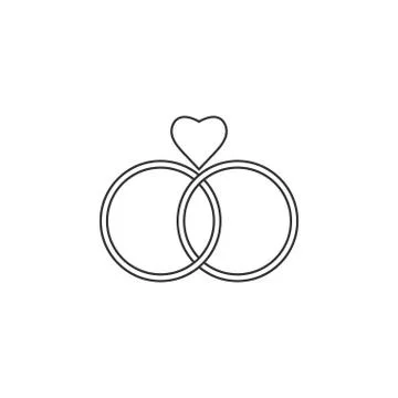 Wedding ring icon. Vector illustration, flat design. Stock Illustration