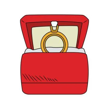 Wedding ring inside box 스톡 일러스트