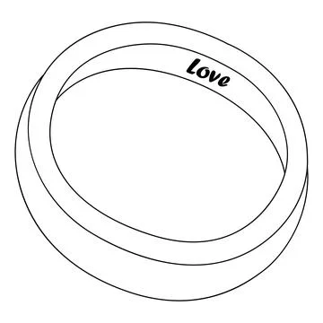 Wedding Ring Isolated Coloring Page for Kids Stock Illustration