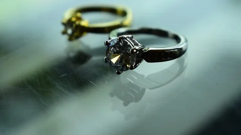 Wedding ring Luxury diamond Stock Footage 124001194