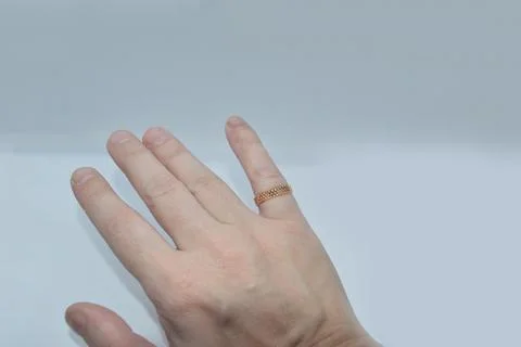 Wedding ring for a man's hand Foto stock