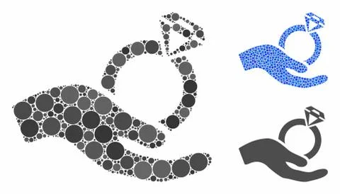 Wedding Ring Offer Hand Composition Icon of Circle Dots Stock Illustration