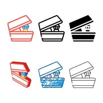 Wedding ring package color icon looks vector Stock Illustration