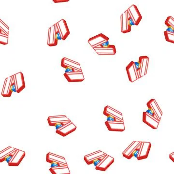 Wedding ring package isometric icon seamless pattern Illustrazione stock