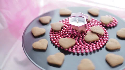 Wedding ring in pink box Video stock 59117742