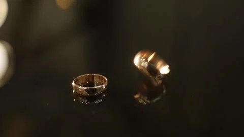 Wedding ring rotates in slow motion Stock Footage 314525340