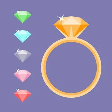 Wedding ring with set of brilliants Stock Illustration
