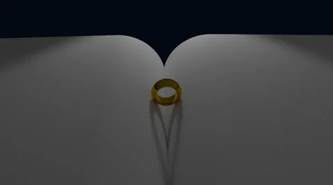 Wedding Ring Shadow Heart Book 1080 Stock Footage 28549860
