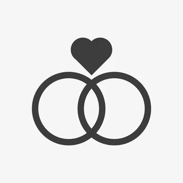 Wedding ring vector icon on white background Stock Illustration