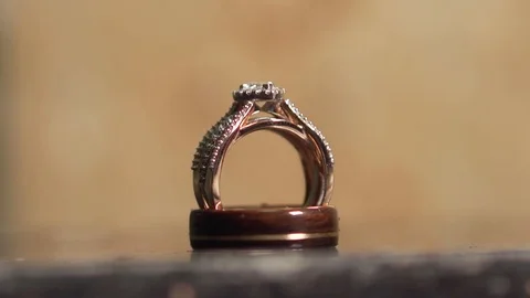 Wedding Ring with Waterfall in the Background Stock Footage 121335794