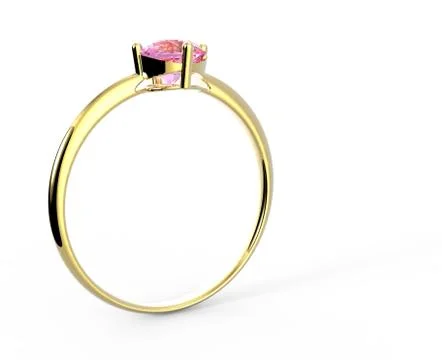 Wedding ring wiith diamond. 3D illustration Stock Illustration