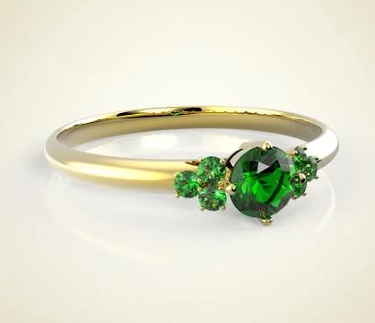 Wedding ring wiith diamond. 3D illustration Stock Illustration