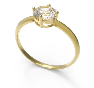 Wedding ring wiith diamond. 3D illustration Stock Illustration