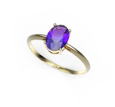 Wedding ring wiith diamond. 3D illustration Stock Illustration