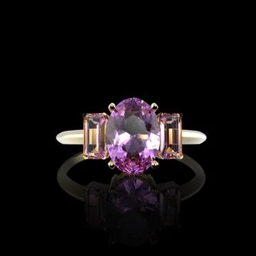 Wedding ring wiith diamond. 3D illustration Stock Illustration