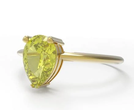 Wedding ring wiith diamond. 3D illustration Stock Illustration