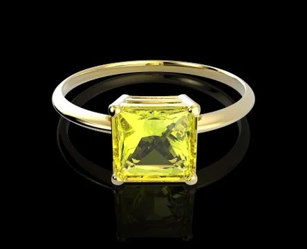 Wedding ring wiith diamond. 3D illustration Illustrazione stock