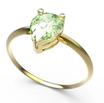 Wedding ring wiith diamond. 3D illustration Stock Illustration