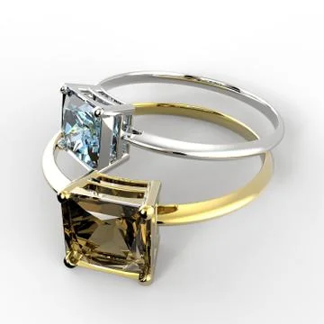 Wedding ring wiith diamond. 3D illustration Stock Illustration