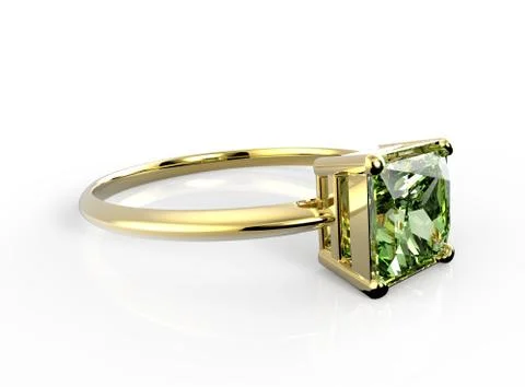 Wedding ring wiith diamond. 3D illustration Stock Illustration