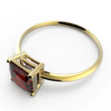 Wedding ring wiith diamond. 3D illustration Stock Illustration