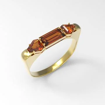 Wedding ring wiith diamond. 3D illustration Stock Illustration