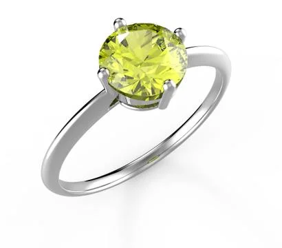 Wedding ring wiith diamond. 3D illustration Stockillustratie