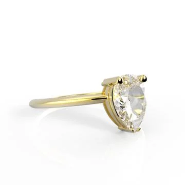 Wedding ring wiith diamond. 3D illustration Stock Illustration