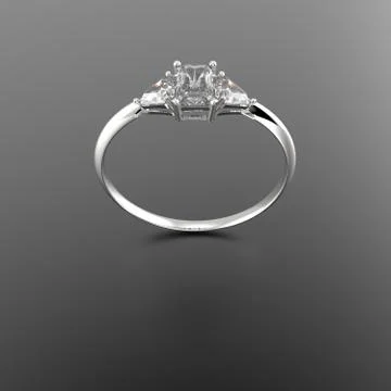 Wedding ring wiith diamond. 3D illustration Stock Illustration