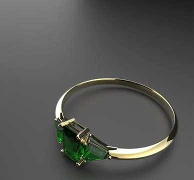 Wedding ring wiith diamond. 3D illustration Stock Illustration
