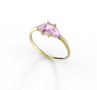 Wedding ring wiith diamond. 3D illustration Stock Illustration