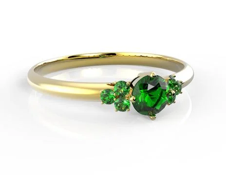 Wedding ring wiith diamond. 3D illustration Stock Illustration