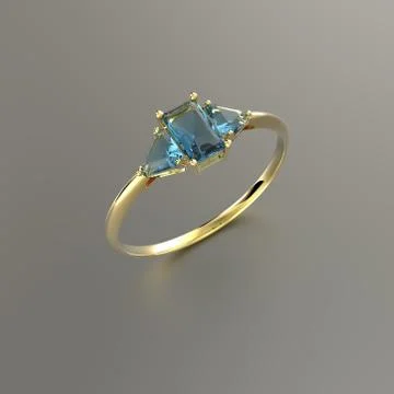 Wedding ring wiith diamond. 3D illustration Stock Illustration